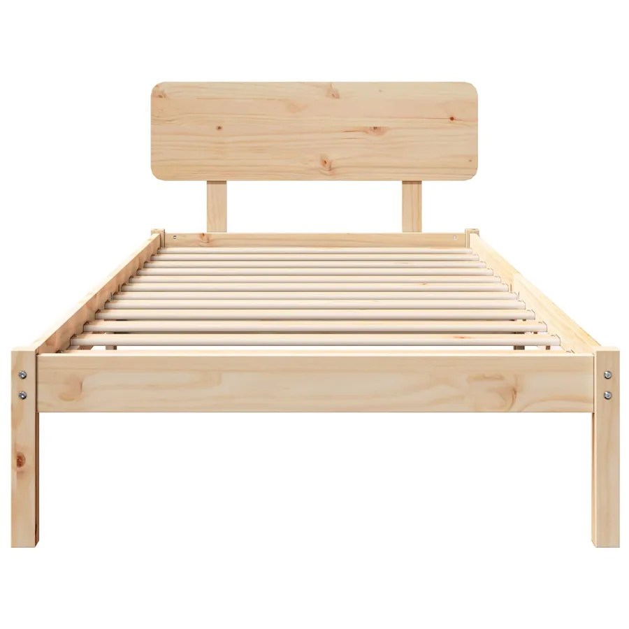 Cadre de lit avec tête de lit Naturel 80 x 200 cm Pin massif - 3