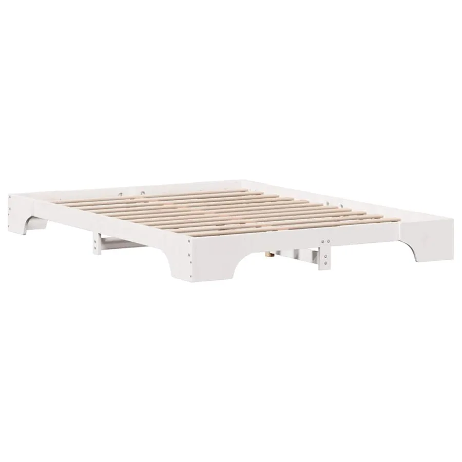 Cadre de lit Blanc 160 x 200 cm Pin massif - 4
