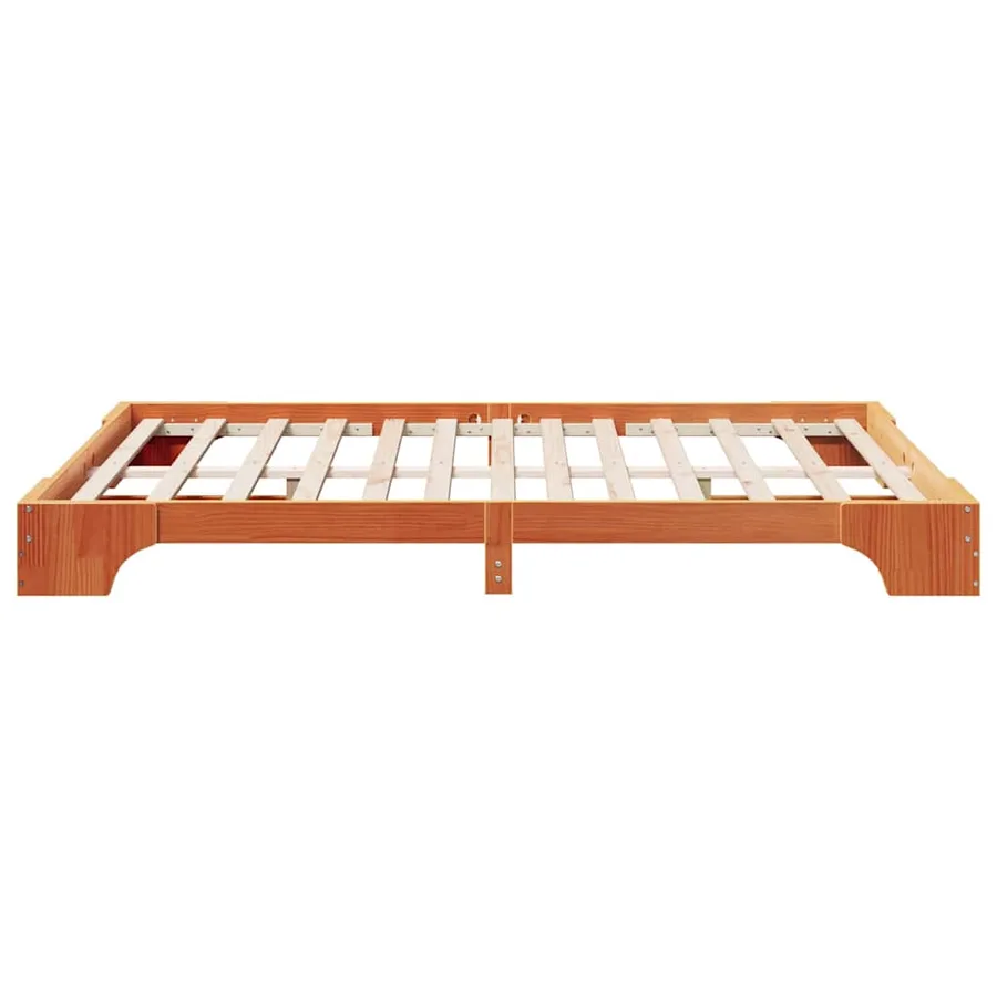 Cadre de lit Brun cire 140 x 200 cm Pin massif - 6