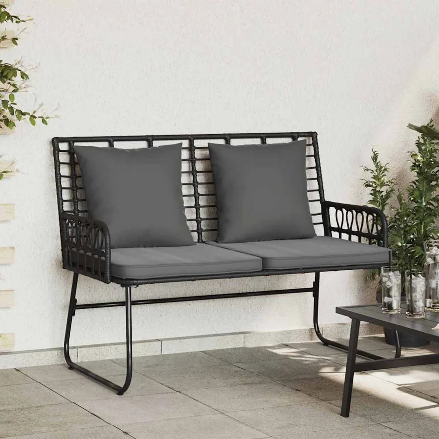 Banc de jardin Noir et anthracite polyrotin