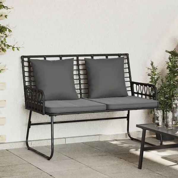 Banc de jardin Noir et anthracite polyrotin