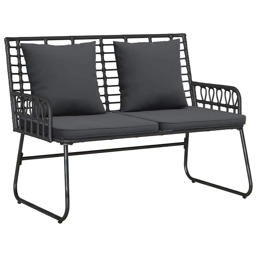 Banc de jardin Noir et anthracite polyrotin - 2