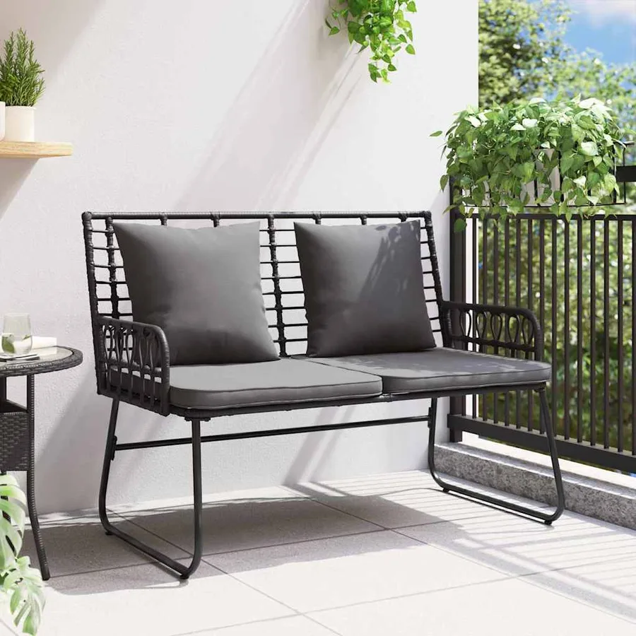 Banc de jardin Noir et anthracite polyrotin - 3