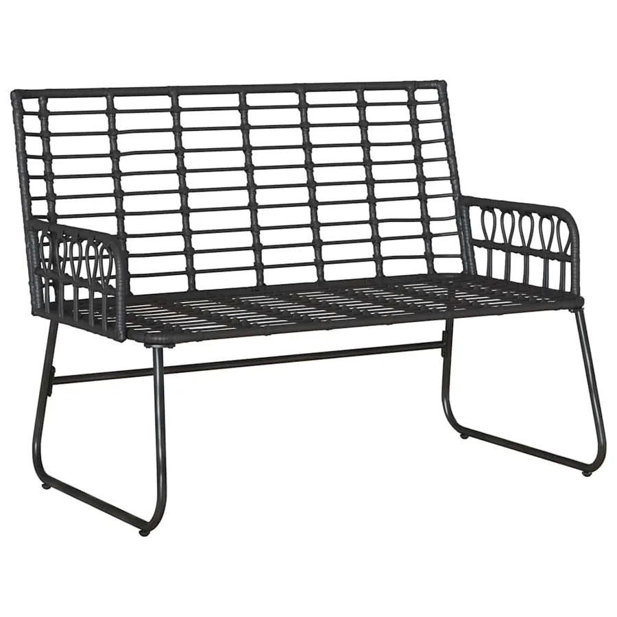 Banc de jardin Noir et anthracite polyrotin - 4