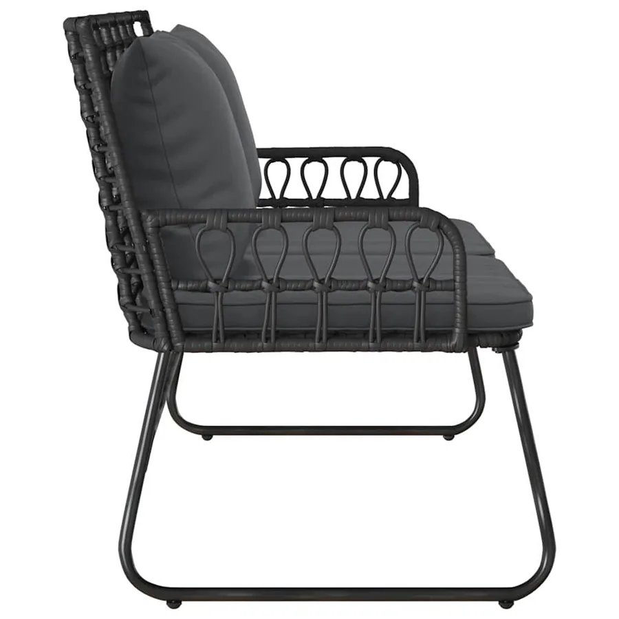 Banc de jardin Noir et anthracite polyrotin - 6