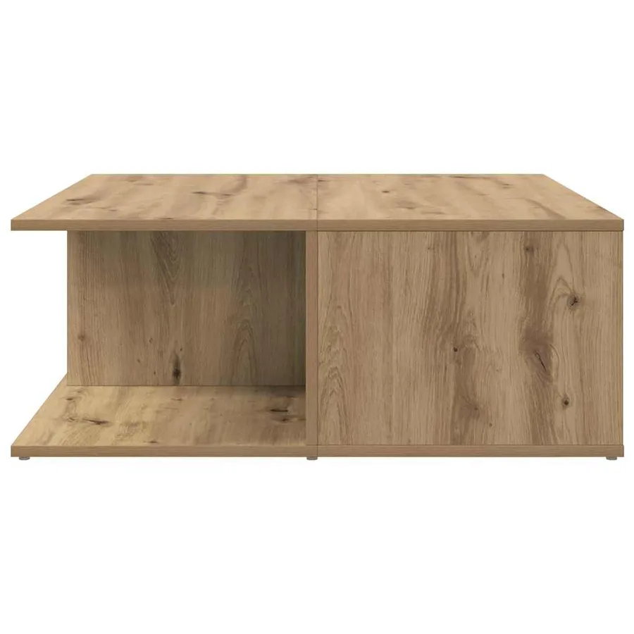 Table basse chêne artisanal 80 x 80 x 31 cm Bois d'ingénierie - 7