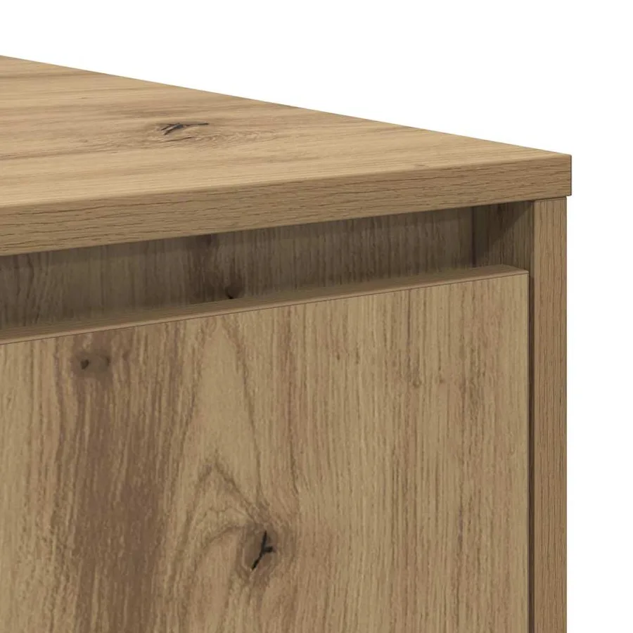 Table basse chêne artisanal 80 x 80 x 31 cm Bois d'ingénierie - 9