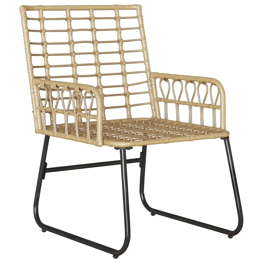 Ensemble de salle à manger pour jardin 3 pcs Marron et Crème - 6