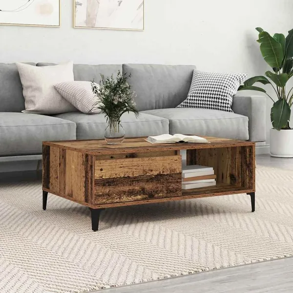 Table basse Bois ancien 90 x 60 x 35 cm Bois d'ingénierie