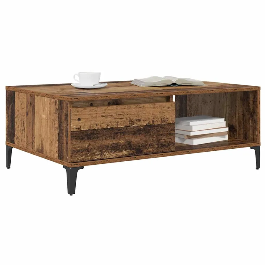 Table basse Bois ancien 90 x 60 x 35 cm Bois d'ingénierie - 3