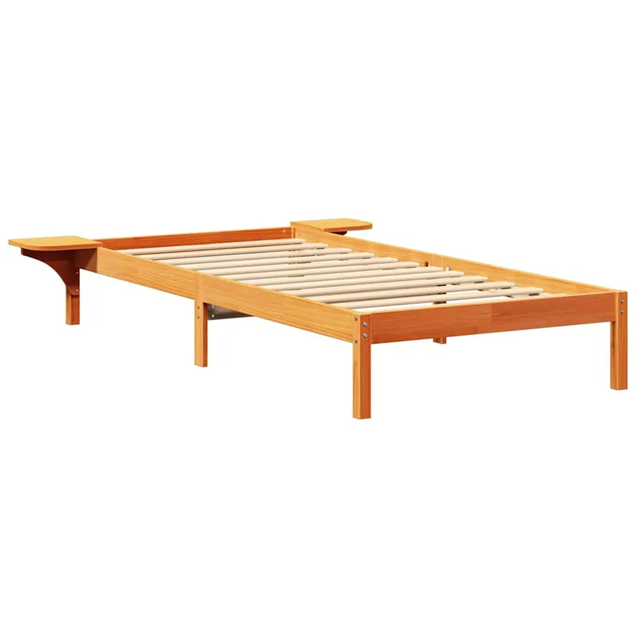 Cadre de lit Brun cire 100 x 200 cm Pin massif - 4