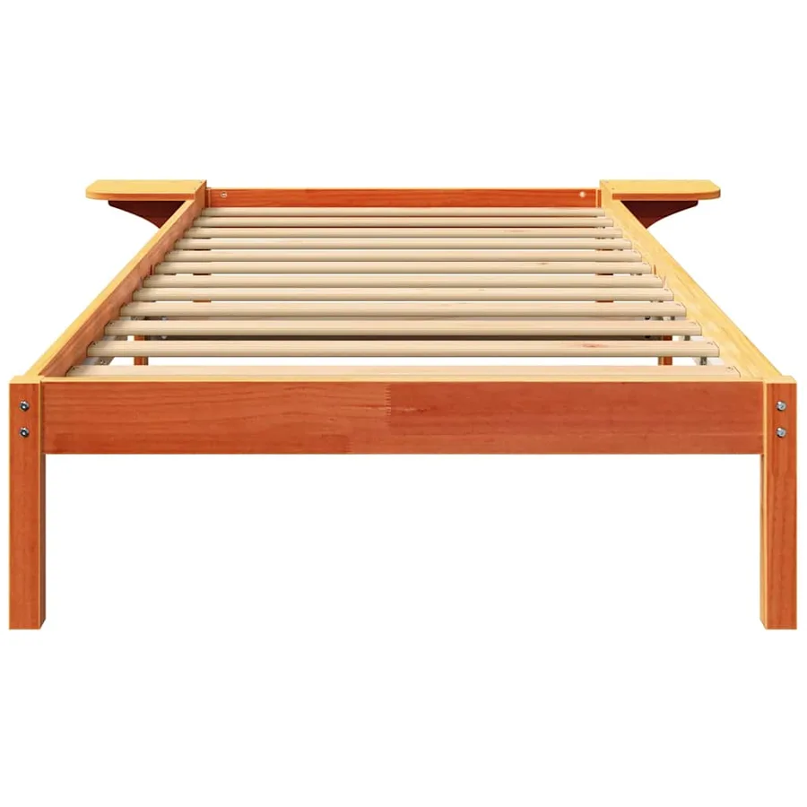 Cadre de lit Brun cire 100 x 200 cm Pin massif - 5