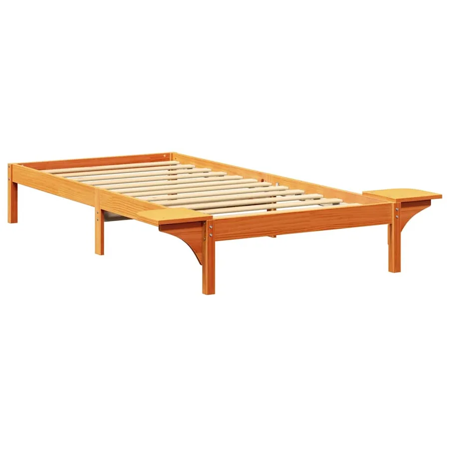 Cadre de lit Brun cire 100 x 200 cm Pin massif - 7