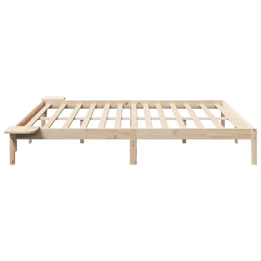 Cadre de lit Naturel 200 x 200 cm Pin massif - 6