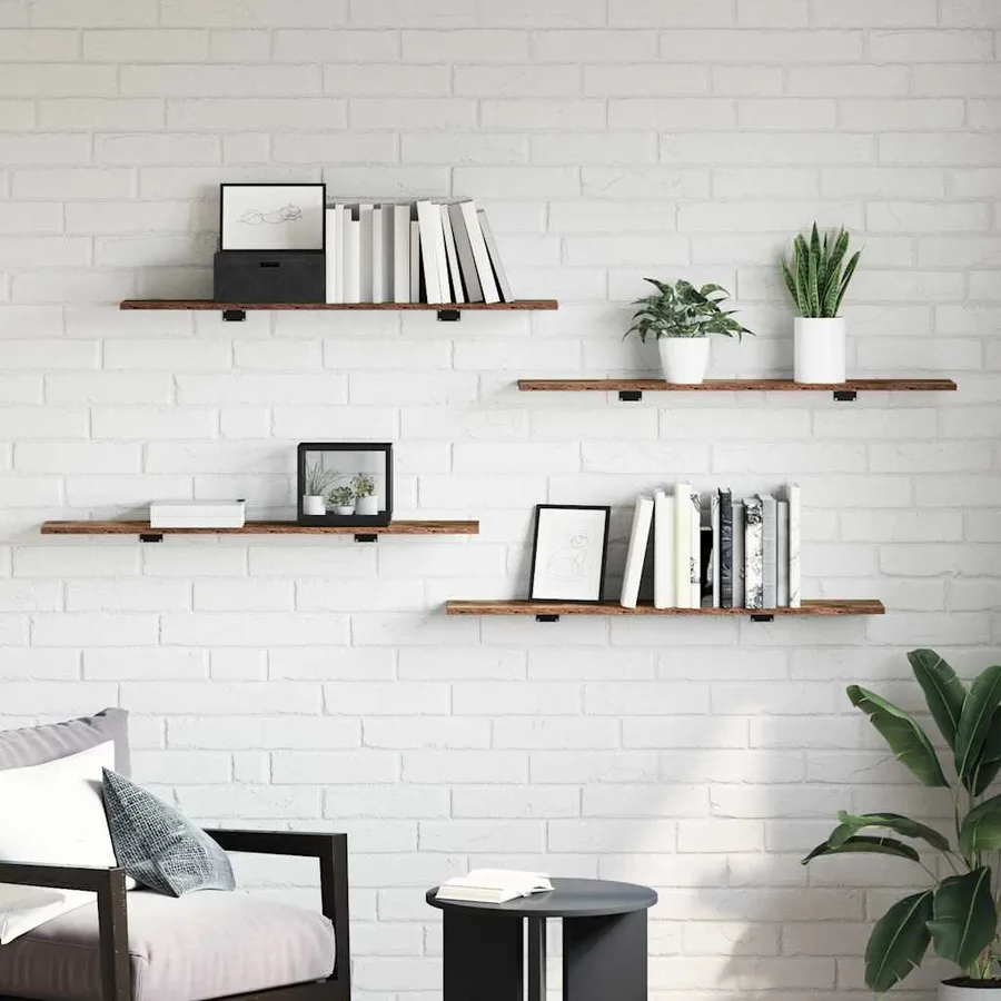 Étagère à livres 4 pcs Marron 100 x 20 x 1,5 cm - 3