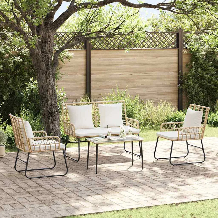 Ensemble de meubles de jardin 4 pcs Noir et anthracite