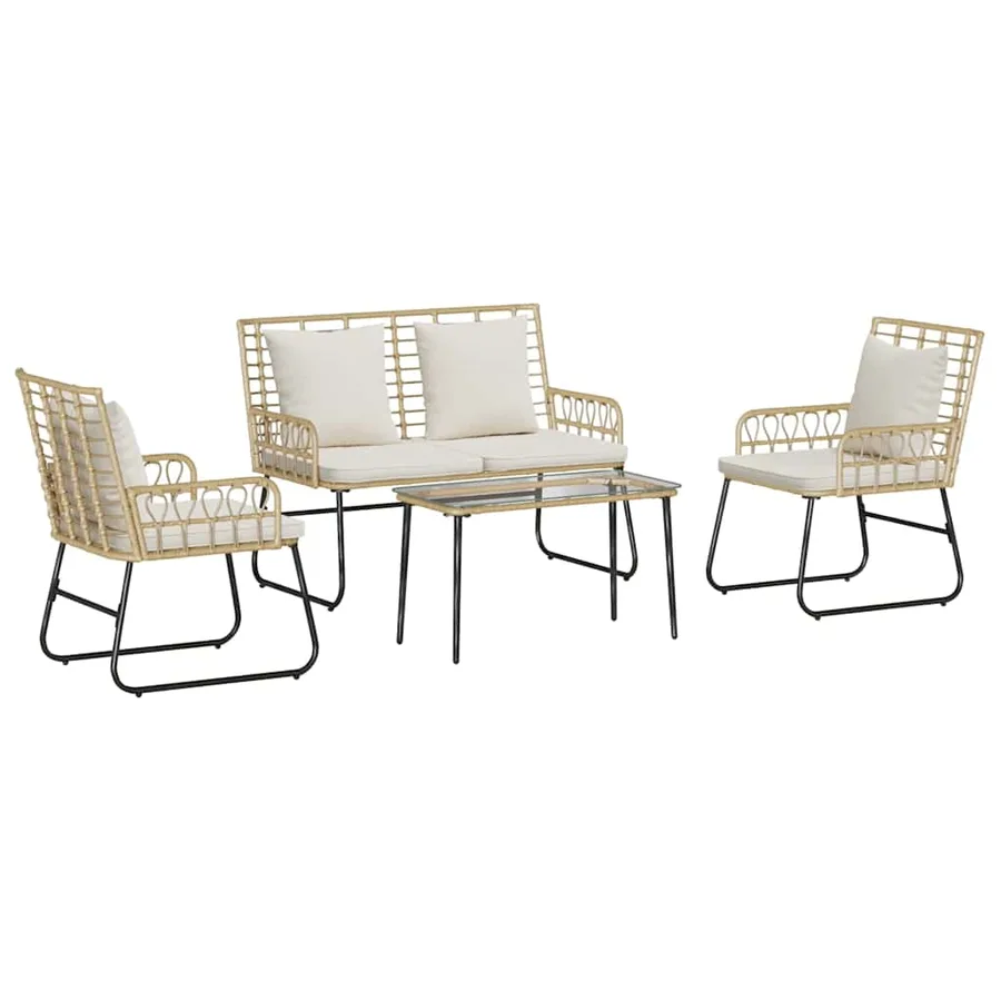 Ensemble de meubles de jardin 4 pcs Noir et anthracite - 2