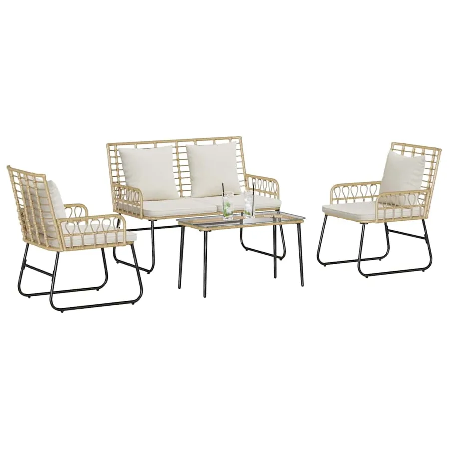 Ensemble de meubles de jardin 4 pcs Noir et anthracite - 3