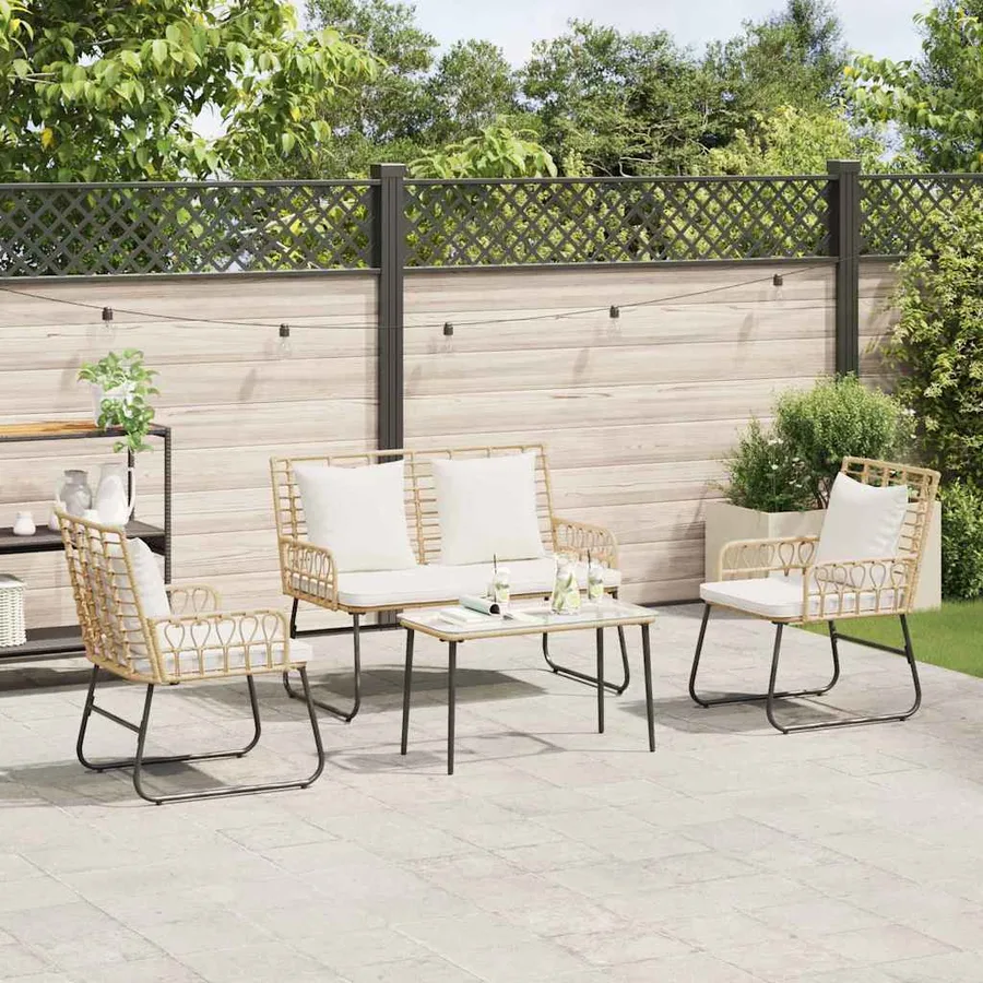Ensemble de meubles de jardin 4 pcs Noir et anthracite - 4