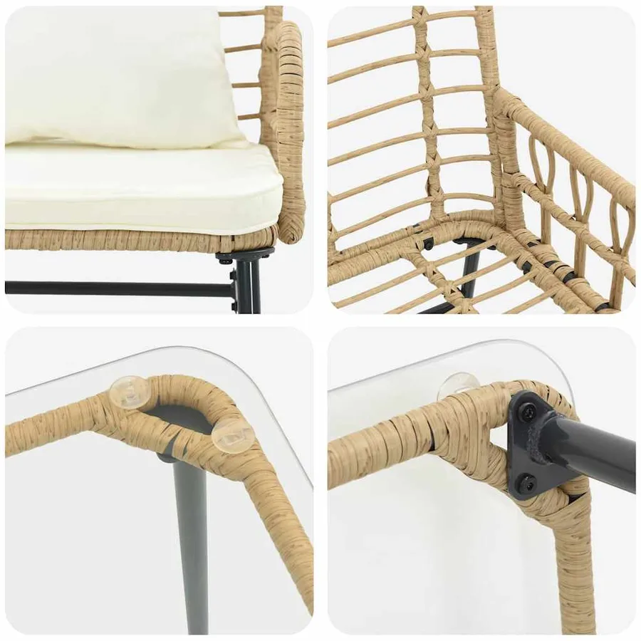 Ensemble de meubles de jardin 4 pcs Noir et anthracite - 9