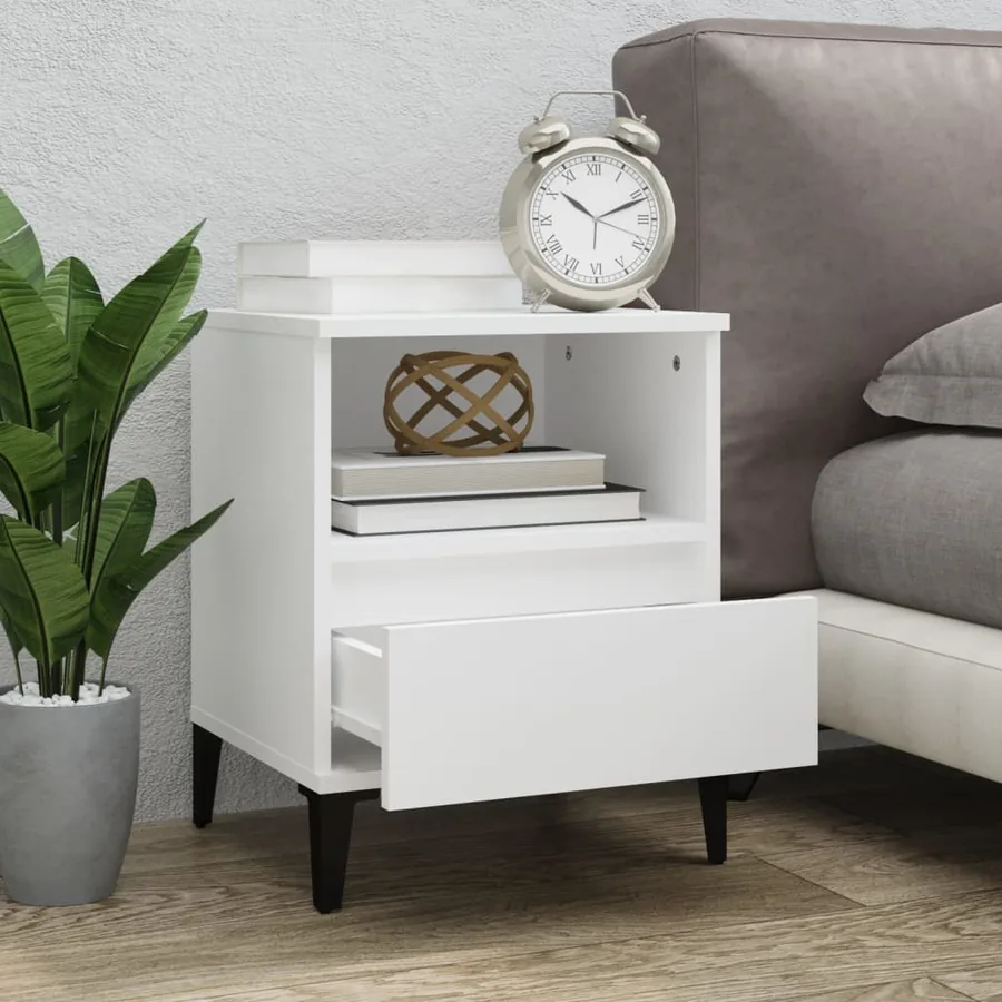 Tables de chevet 2 pcs Blanc 40x35x50 cm - 3