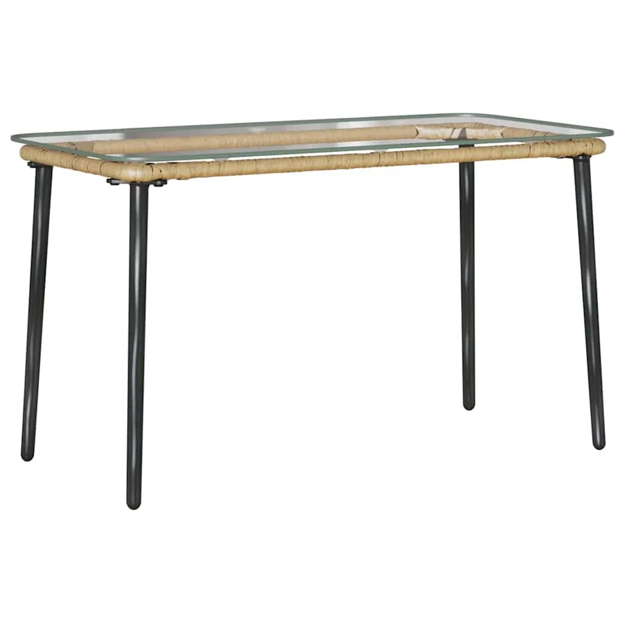 Ensemble de meubles de jardin 4 pcs Noir et Crème polyrotin - 7