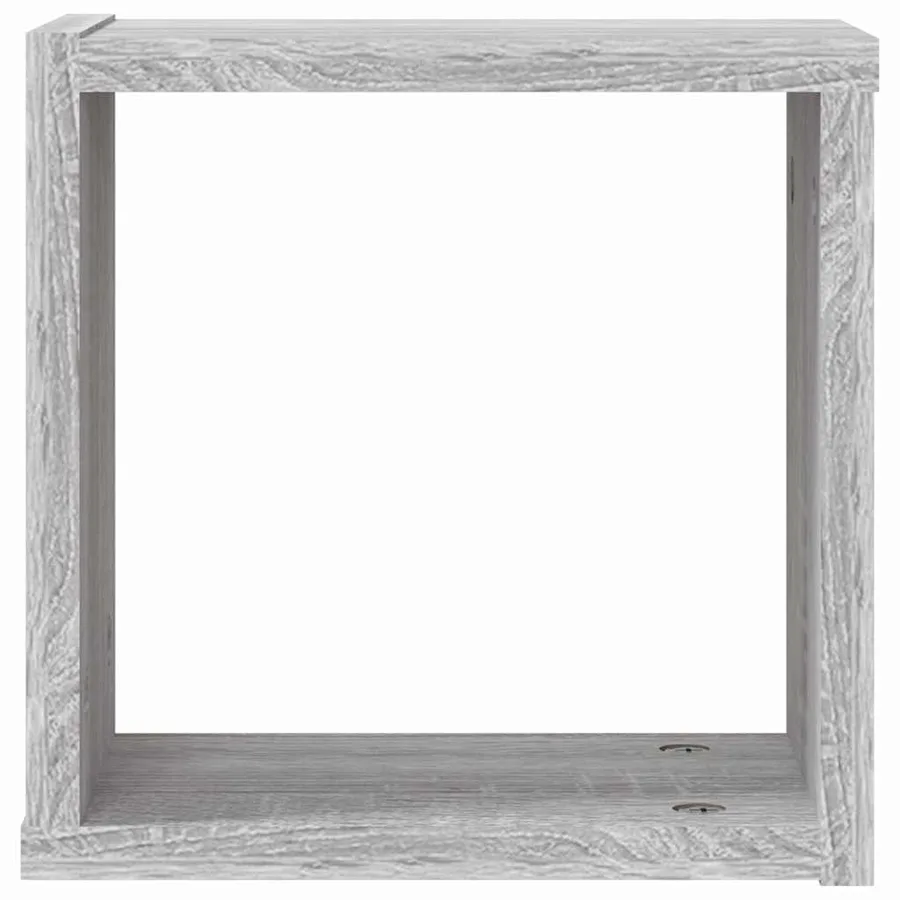 Étagères Murales avec étagère 2 pcs Gris Sonoma 26 x 15 x 26 cm - 5