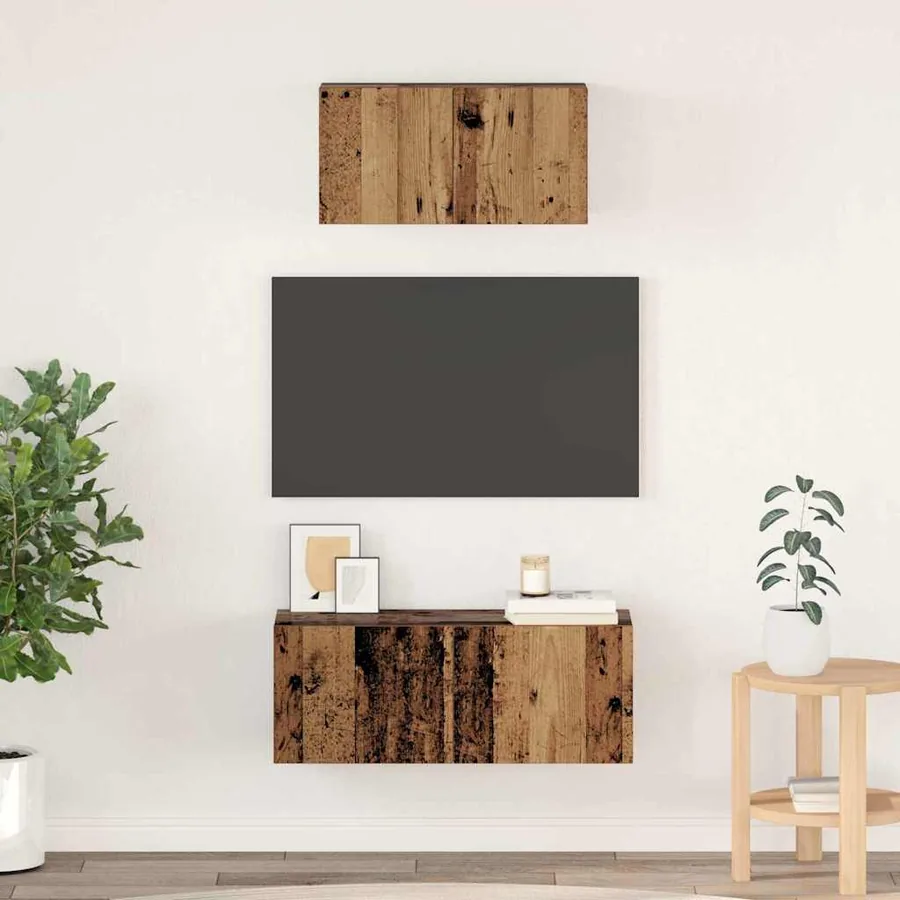 Ensemble meuble TV 2 pcs Bois Ancien Bois d'ingénierie