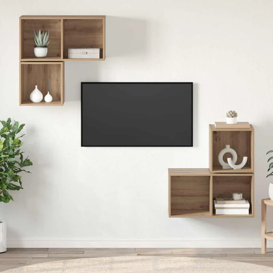 Ensemble meuble TV 4 pcs Chêne artisanal Bois d'ingénierie