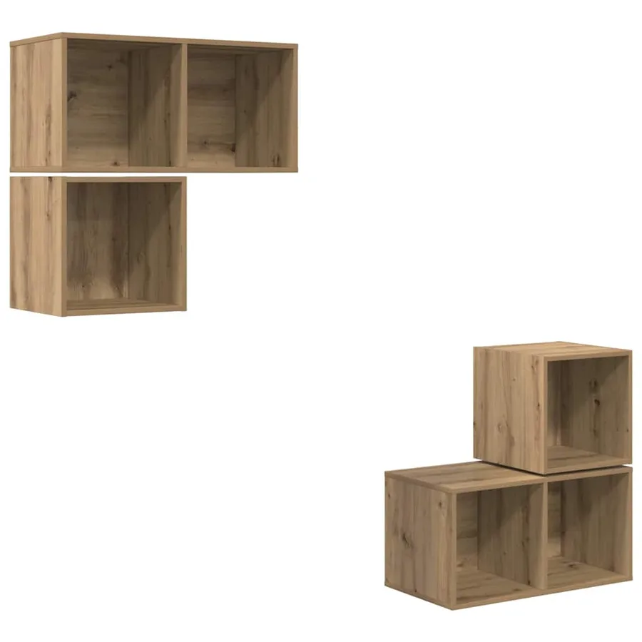 Ensemble meuble TV 4 pcs Chêne artisanal Bois d'ingénierie - 2