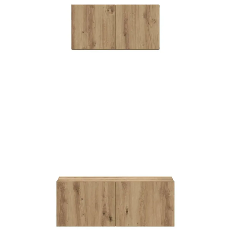 Ensemble meuble TV 2 pcs Chêne artisanal Bois d'ingénierie - 7