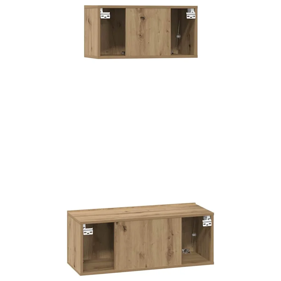 Ensemble meuble TV 2 pcs Chêne artisanal Bois d'ingénierie - 9