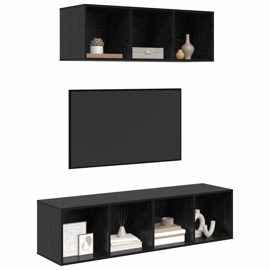 Ensemble meuble TV 2 pcs Chêne noir Bois d'ingénierie - 3