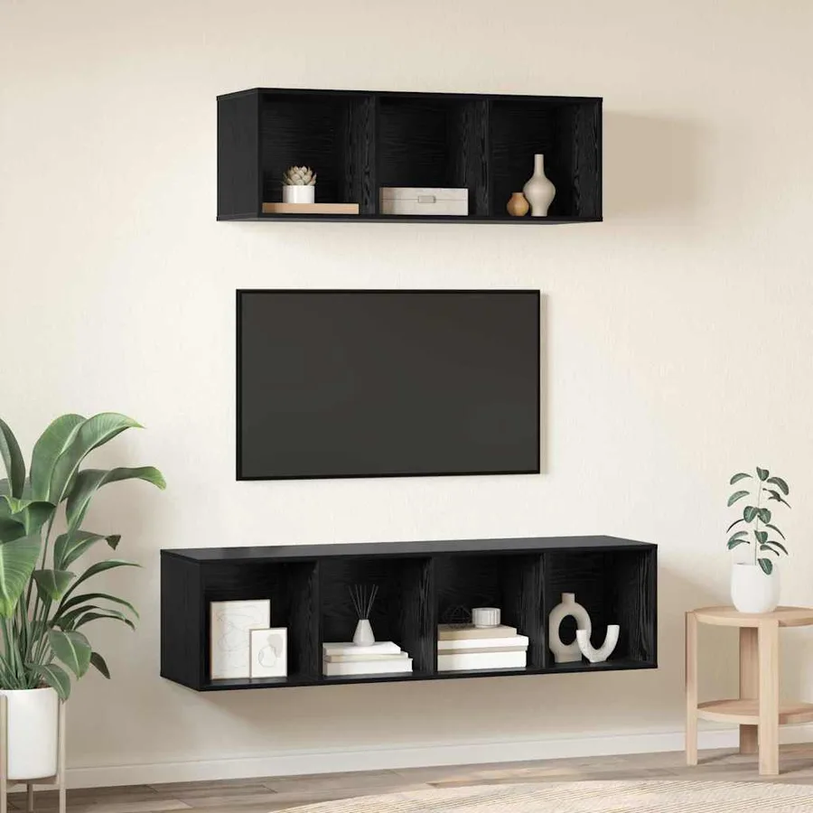 Ensemble meuble TV 2 pcs Chêne noir Bois d'ingénierie - 4