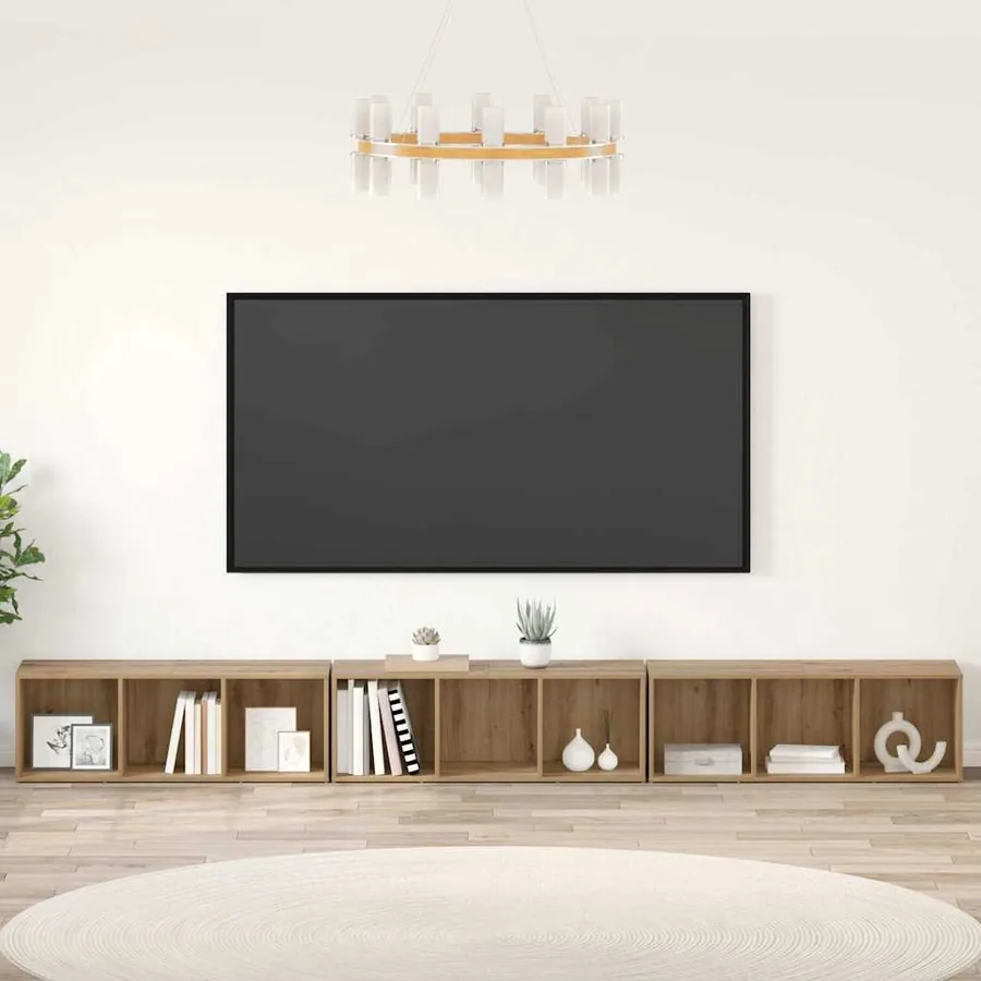 Ensemble meuble TV 3 pcs Chêne artisanal Bois d'ingénierie