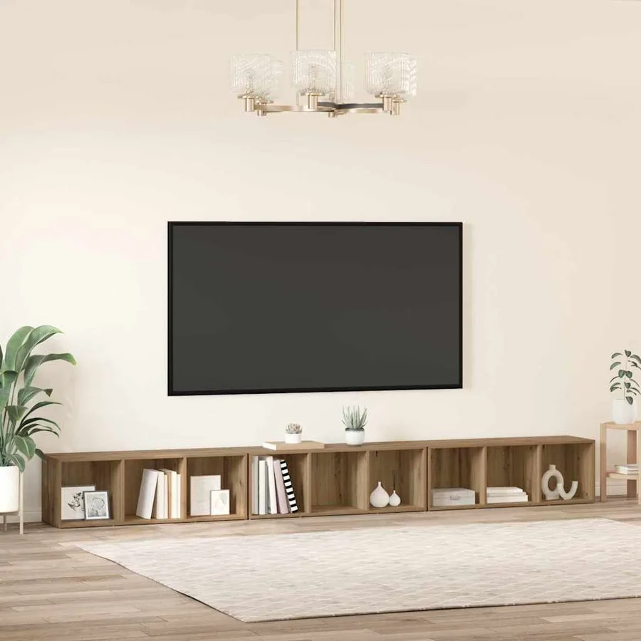 Ensemble meuble TV 3 pcs Chêne artisanal Bois d'ingénierie - 4