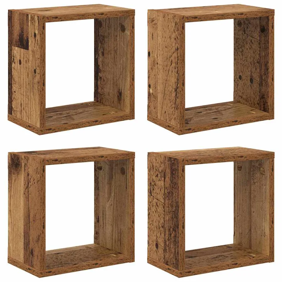 Étagères Murales 4 pcs Bois ancien Bois d'ingénierie - 2