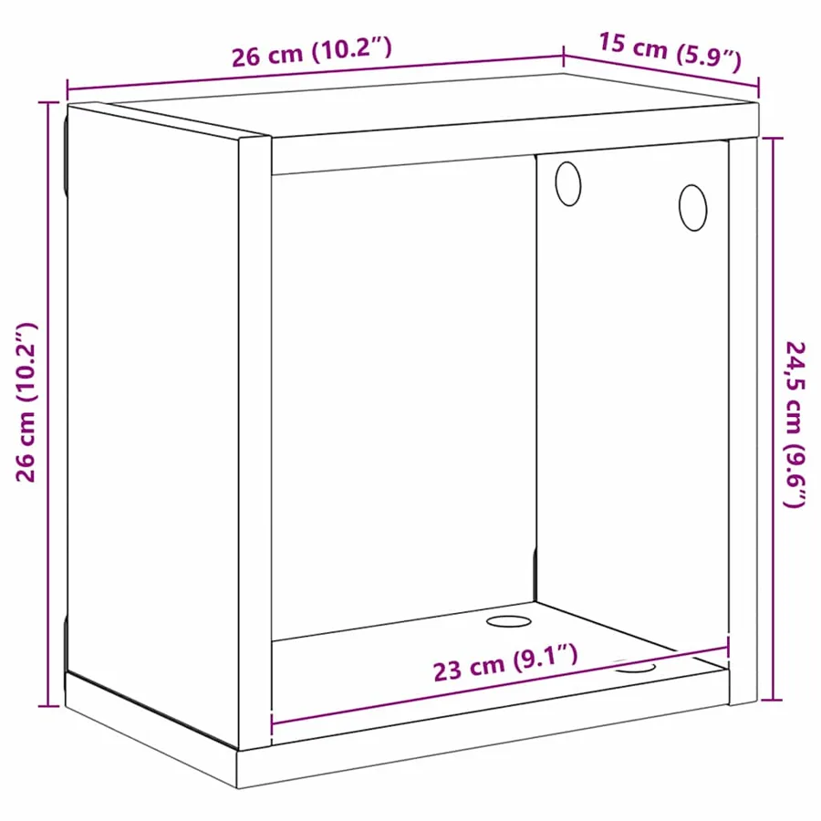Étagères Murales 2 pcs Chêne noir Bois d'ingénierie - 12