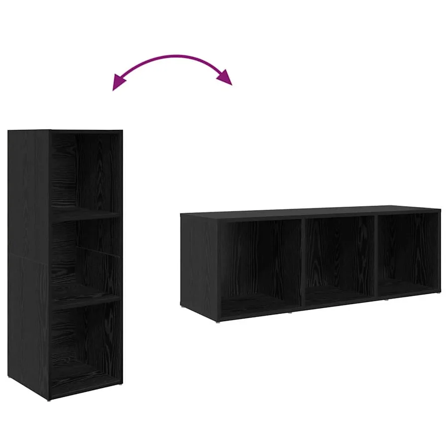 Ensemble meuble TV Noir 72 x 35 x 37 cm Bois d'ingénierie - 8