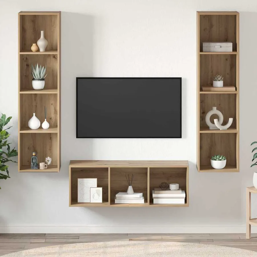 Ensemble meuble TV 3 pcs Chêne artisanal Bois d'ingénierie