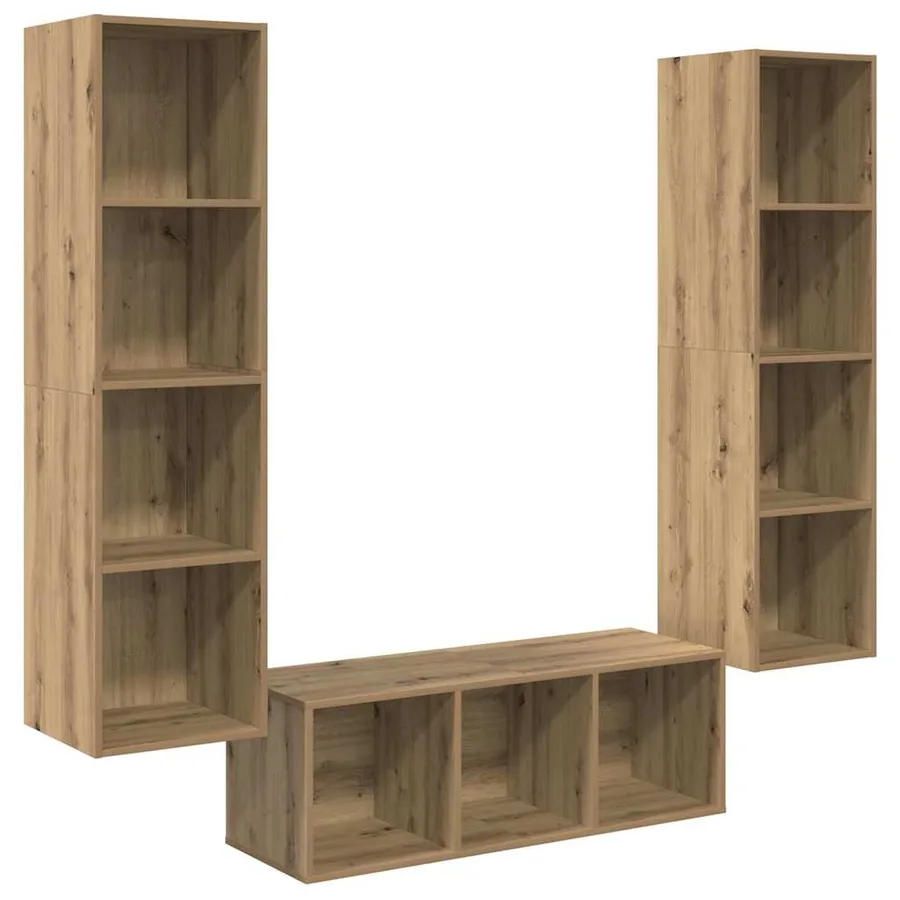 Ensemble meuble TV 3 pcs Chêne artisanal Bois d'ingénierie - 2