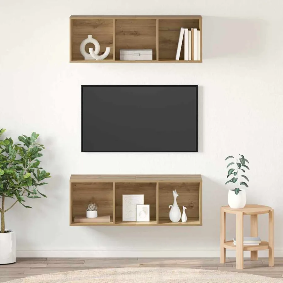 Ensemble meuble TV 2 pcs Chêne artisanal Bois d'ingénierie