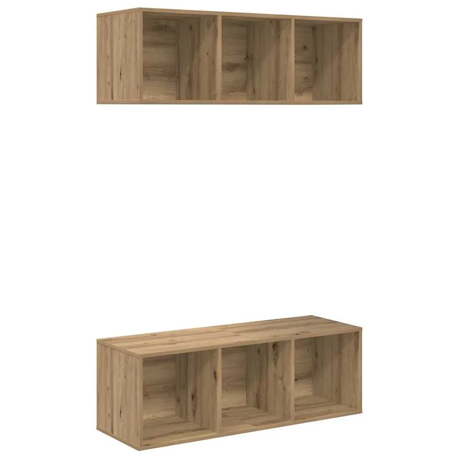 Ensemble meuble TV 2 pcs Chêne artisanal Bois d'ingénierie - 2