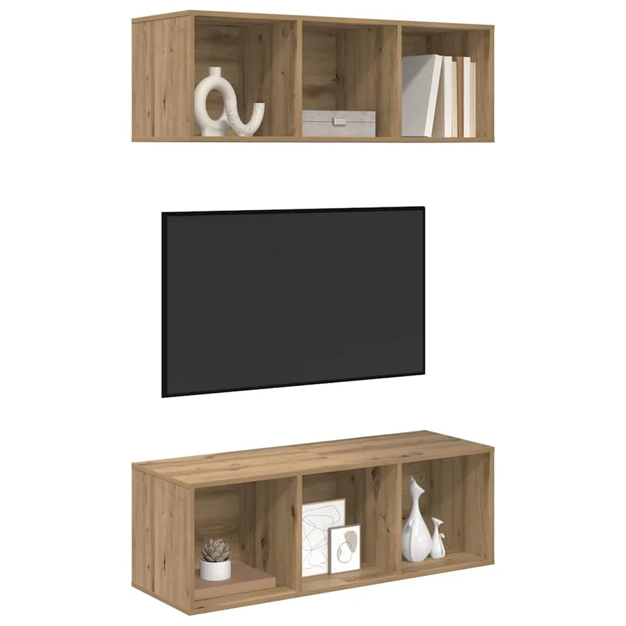 Ensemble meuble TV 2 pcs Chêne artisanal Bois d'ingénierie - 3