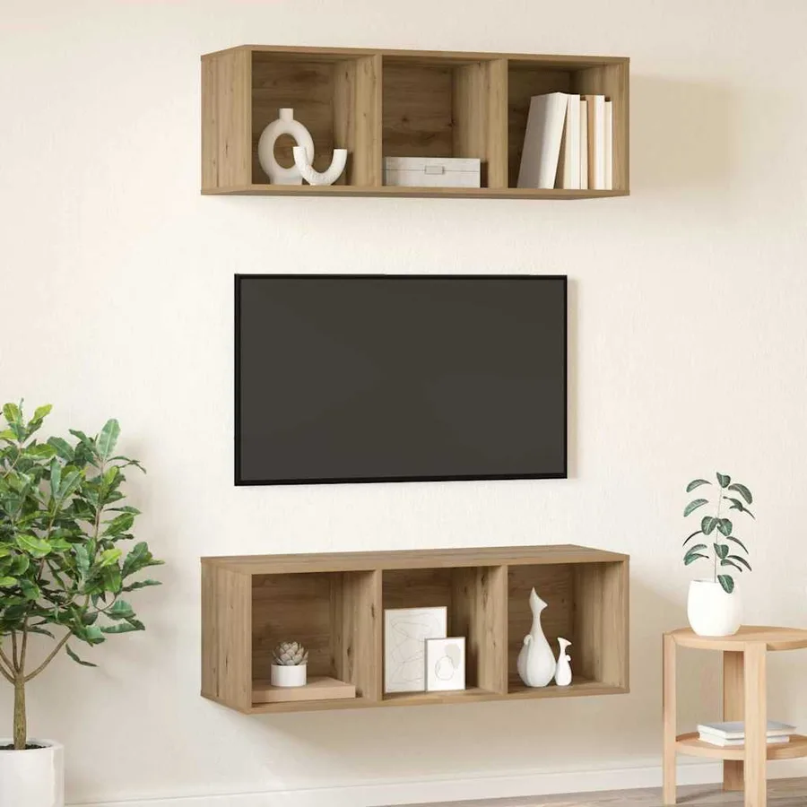 Ensemble meuble TV 2 pcs Chêne artisanal Bois d'ingénierie - 4