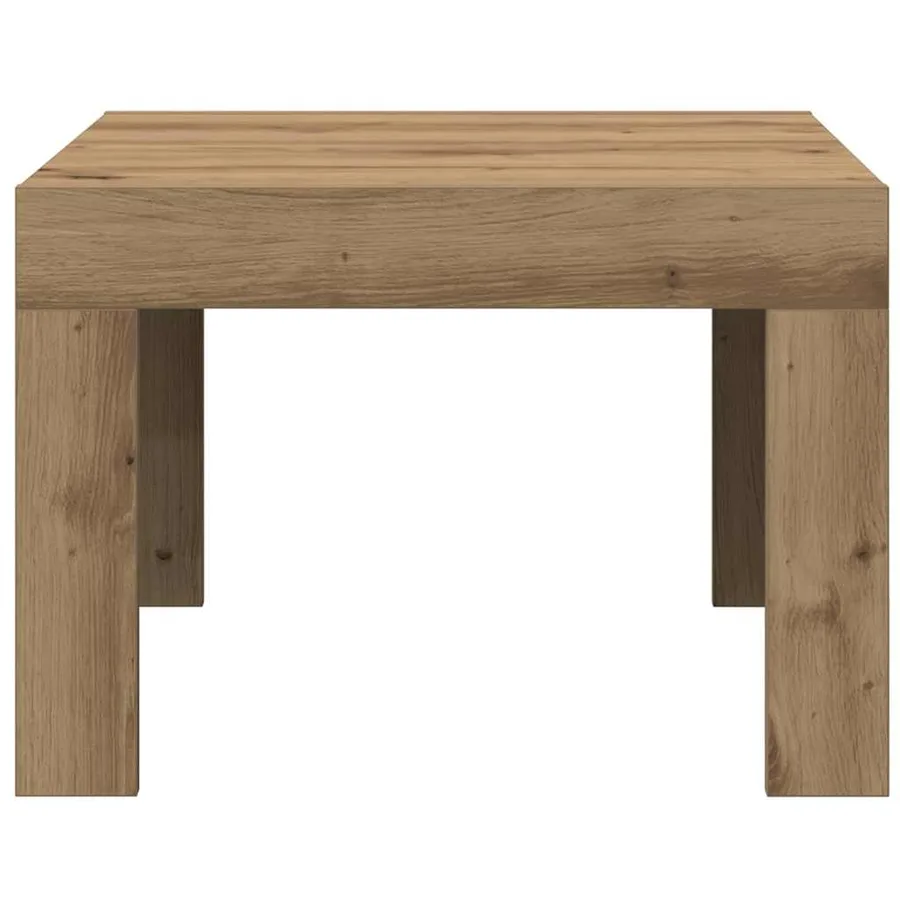 Table basse Chêne artisanal 50 x 50 x 35 cm Bois d'ingénierie - 5