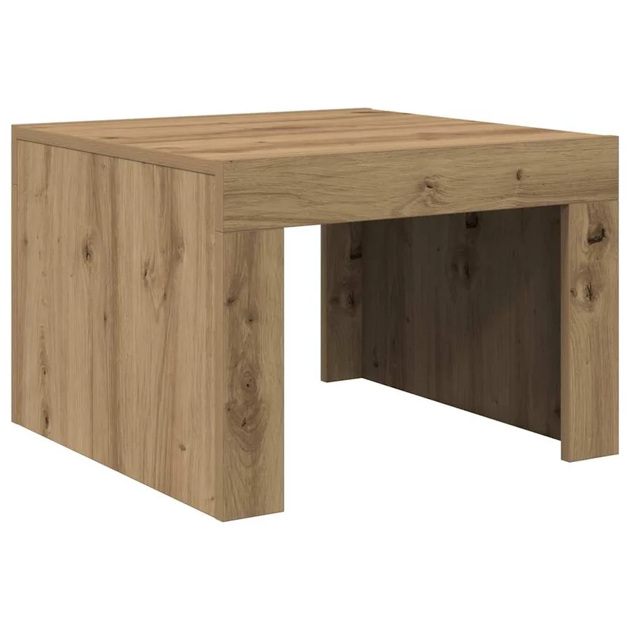 Table basse Chêne artisanal 50 x 50 x 35 cm Bois d'ingénierie - 7