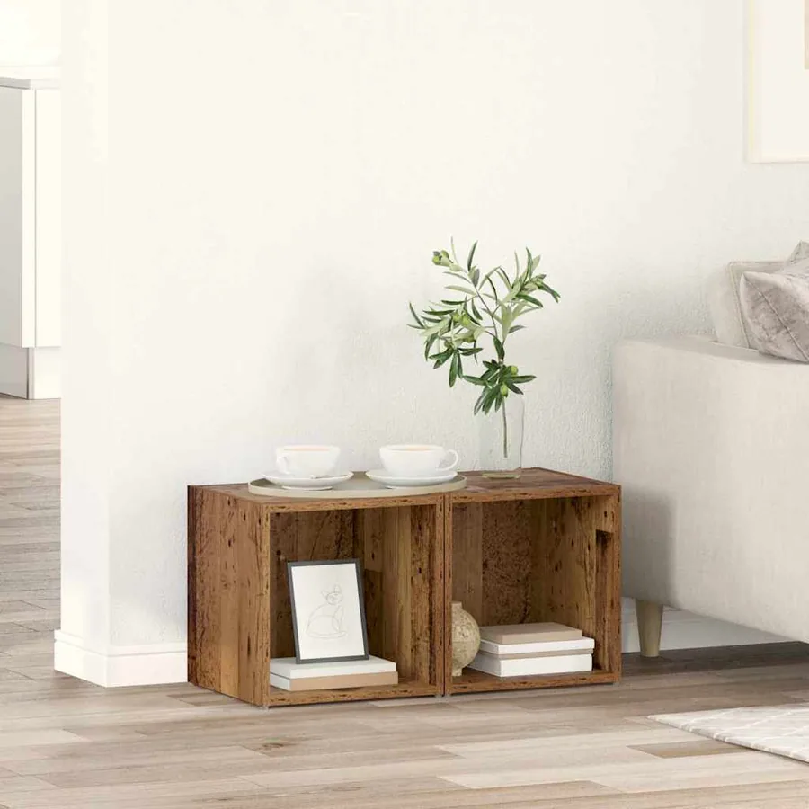 Ensemble meuble TV 2 pcs Bois Ancien 37 x 35 x 37,5 cm