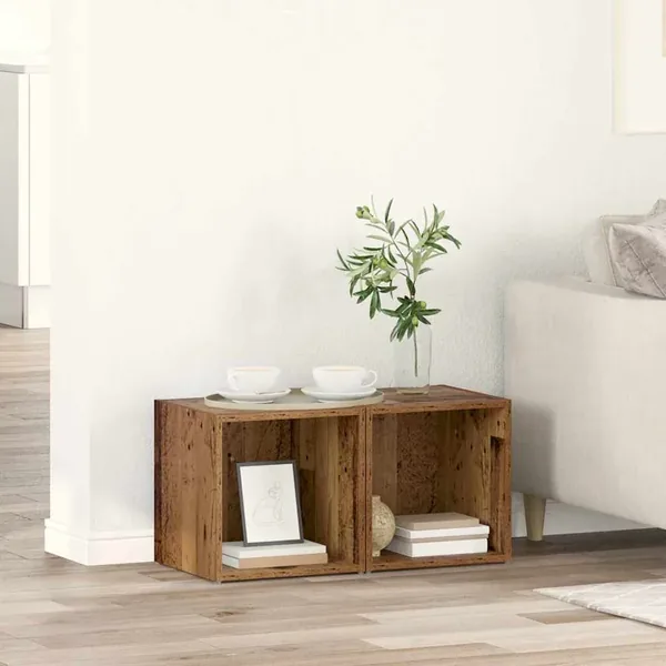 Ensemble meuble TV 2 pcs Bois Ancien 37 x 35 x 37,5 cm