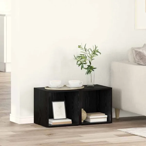 Ensemble meuble TV 2 pcs 37 x 35 x 37,5 cm Noir